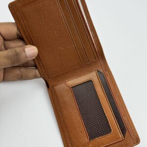 Manifiquo Men's Tan Original Cow Leather Bifold Wallet