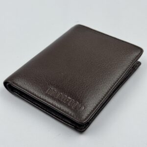 Manifiquo Chocolate Pebble-Grain Leather Bifold Wallet