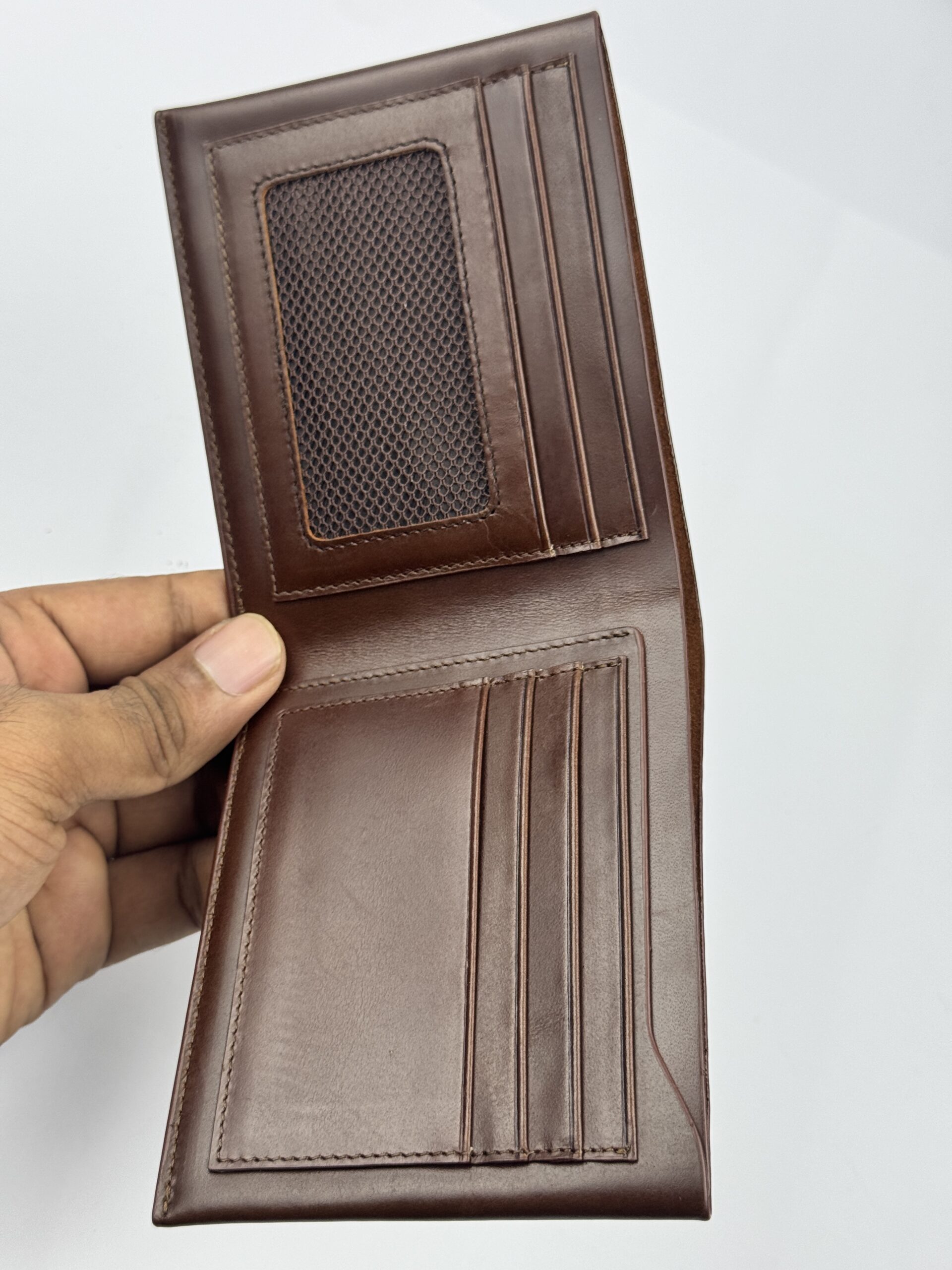 Manifiquo Premium Chocolate Leather Bi-Fold Wallet - Image 3